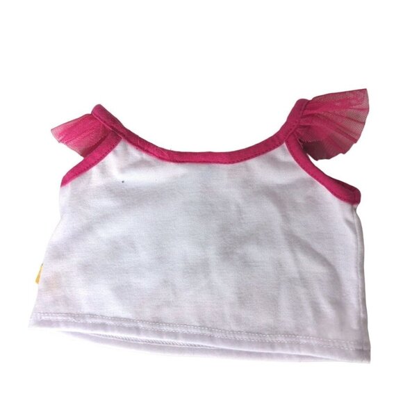 Build A Bear Workshop Princess Shirt Silver Crown Sequin Heart Jewel BAB - Picture 2 of 5